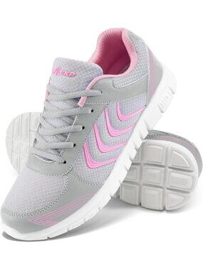 Women's Pink Lightweight Non Slip Mesh Breathable Casual Walking Sneakers